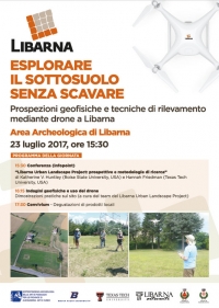 Esplorare il sottosuolo senza scavare. Prospezioni geofisiche e tecniche di rilevamento mediante drone  a Libarna. Conferenza e dimostrazione pratica
