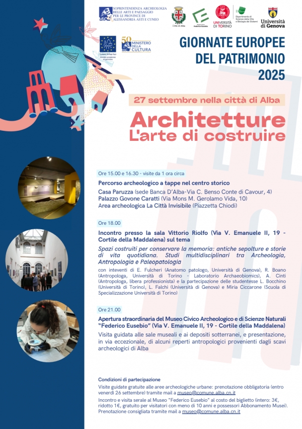 Museo civico archeologico e di scienze naturali &quot;Federico Eusebio&quot;, aree archeologiche urbane, aperture straordinarie, visite guidate, conferenza